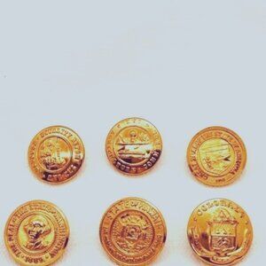 Qty 12 USA State Seal Buttons 1700's/1800's